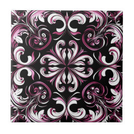 Elegantes modernes, Verziertes Burgund Fliese