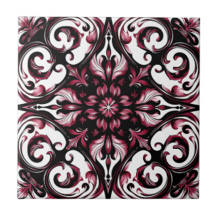 Elegantes modernes, Verziertes Burgund Fliese
