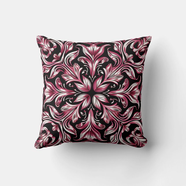 Elegantes modernes, Verziertes Burgund Kissen (Rückseite)