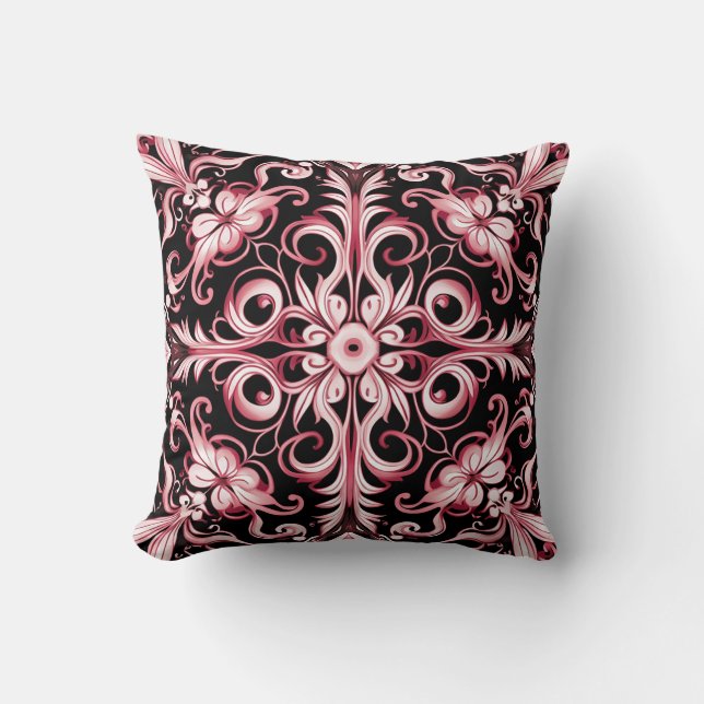 Elegantes modernes, Verziertes Burgund Kissen (Vorderseite)