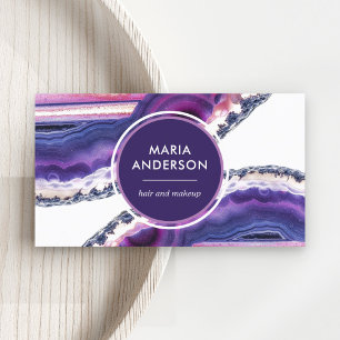 Elegantes modernes violettes Achat-Geoden-Edelstei Visitenkarte