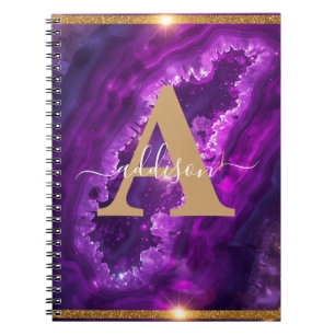 Elegantes modernes violettes goldenes Glitter-Acha Notizblock