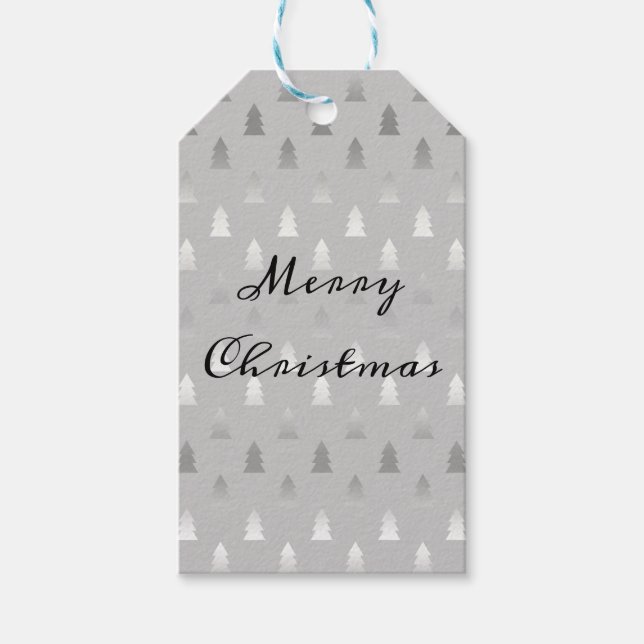 elegantes, modernes Weihnachtsbaummuster Geschenkanhänger (Vorderseite)