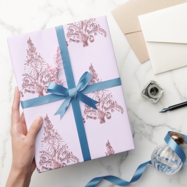 Elegantes, modernes Weihnachtsbaummuster Geschenkpapier (Schenken)