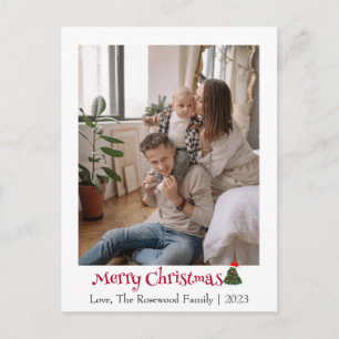 Elegantes modernes Weihnachtsferien-Script-Foto Feiertagspostkarte