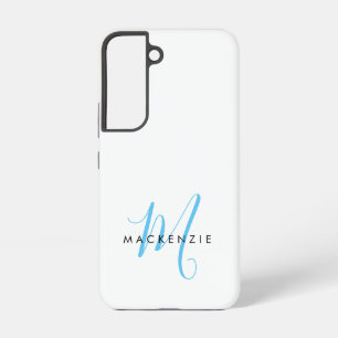 Elegantes modernes weißes himmelblaues Skript-Mono Samsung Galaxy Hülle