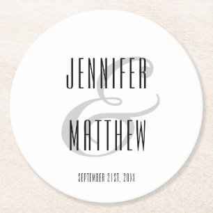 Elegantes modernes weißes runder pappuntersetzer