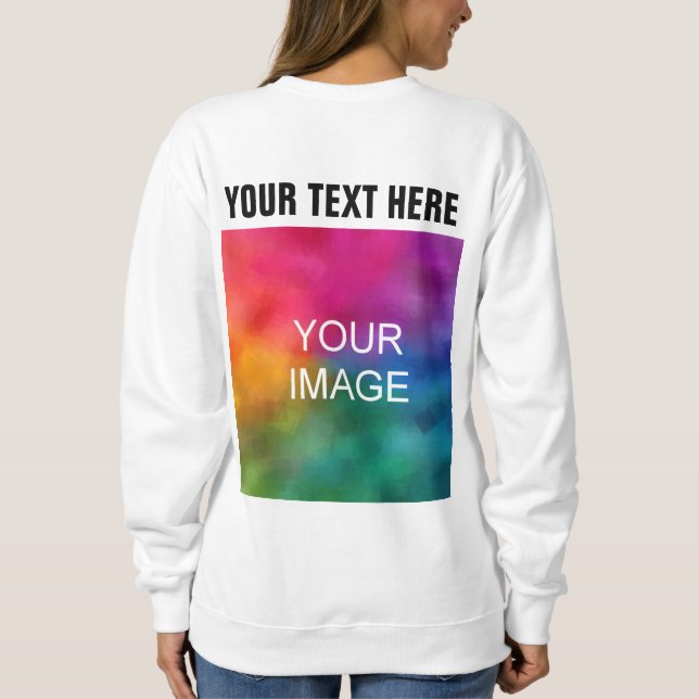 Elegantes modernes weißes Template zeigt kundenspe Sweatshirt (Rückseite)