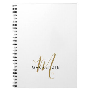 Elegantes, modernes White-Script-Monogramm Notizblock