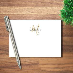 Elegantes, modernes White-Script-Monogramm Post-it Klebezettel