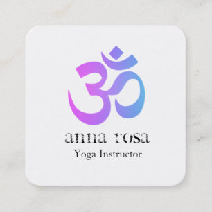 *~* elegantes modernes Yoga-Lehrer-Om-OM-Symbol Quadratische Visitenkarte