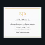 Elegantes Mongram Gold-Hochzeitgeld speichert das<br><div class="desc">Elegantes Budget Save the Date mit Ihren zwei ersten Monogramm in Imitat Gold,  innerhalb eines Randes,  über einen weißen Hintergrund. Dieses elegante Design eignet sich hervorragend für eine feierliche Hochzeit.</div>