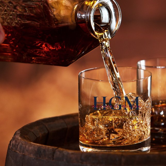 Elegantes Mongram-Logo für das Burgundy Gold 3 Let Whiskyglas (Von Creator hochgeladen)