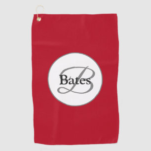 Elegantes Mongram Red Golf Handtuch
