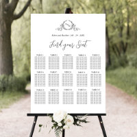 Elegantes Mongram Seating Chart-Zeichen