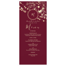 Elegantes Mongram Wedding Menu