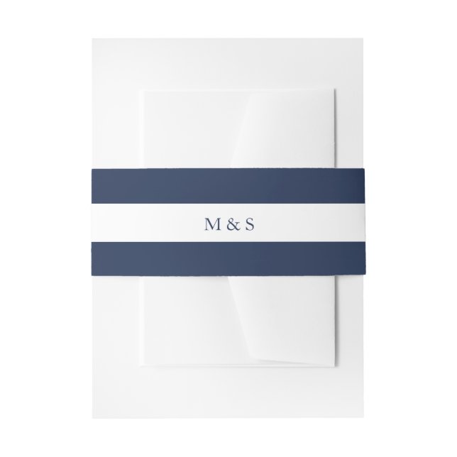 Elegantes monochromatisches Blau Personalisiert Einladungsbanderole (Vorderseite Beispiel)