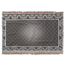Elegantes Monochrome Damask-Knöchelblanket