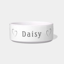 Elegantes Monochrome Silber Personalisiert Napf
