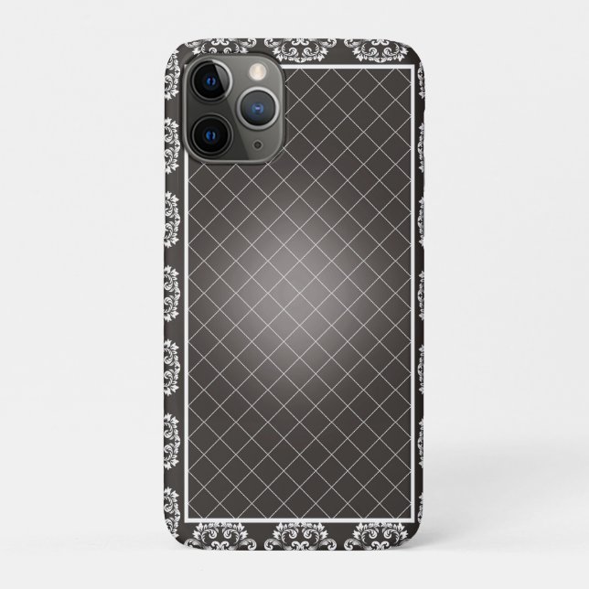 Elegantes, monochromes Damask Badetuch Case-Mate iPhone Hülle (Rückseite)