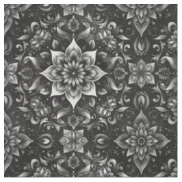 Elegantes monochromes Verziertes Blumengewebe Stoff