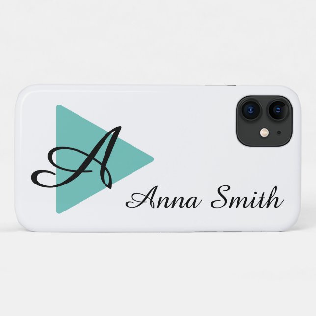 Elegantes Monogram Abtract Aquamarines Design Case-Mate iPhone Hülle (Rückseite (Horizontal))