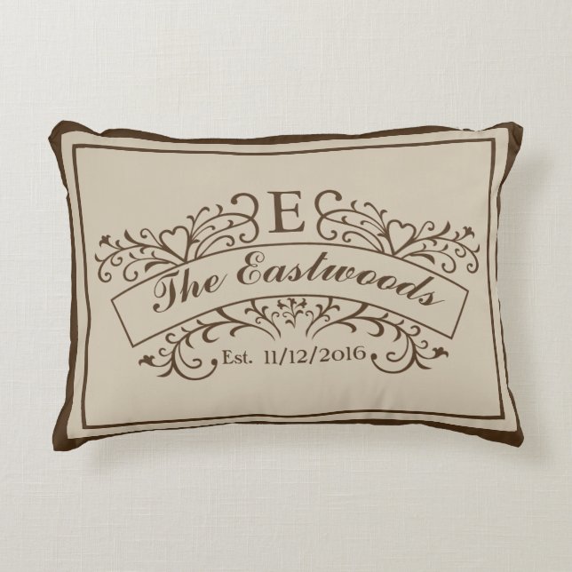 Elegantes Monogram Accent Pillow Zierkissen (Vorderseite)