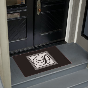 ELEGANTES MONOGRAM, ANFANG D FUßMATTE