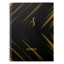 Elegantes Monogram Black & Gold Muster Notizblock