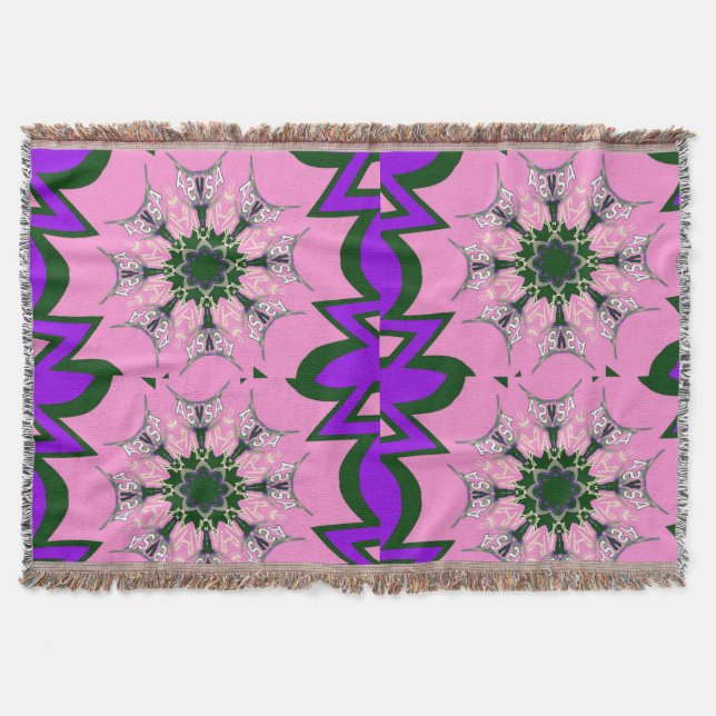 Elegantes Monogram Bloom: Schönes persönliches Mot Decke (Vorderseite)