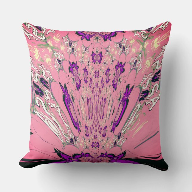 Elegantes Monogram Bloom: Schönes persönliches Mot Kissen (Vorderseite)