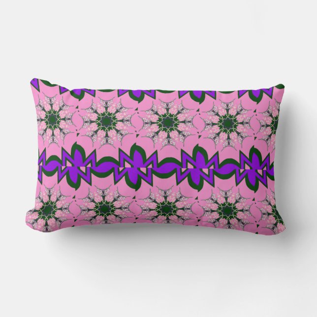 Elegantes Monogram Bloom: Schönes persönliches Mot Lendenkissen (Vorderseite)