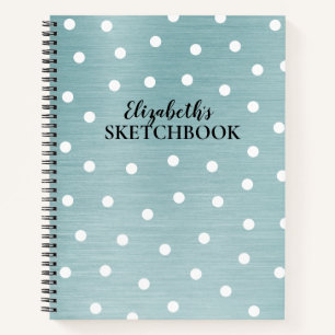Elegantes Monogram Blue Glam Sketchbook Notebook Notizbuch