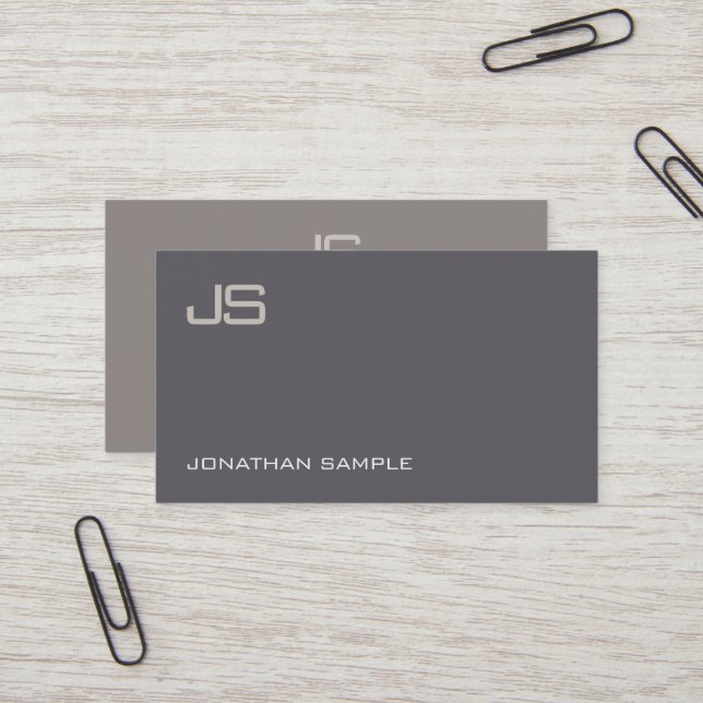 Elegantes Monogram Design Moderner Beruflicher Lux Visitenkarte (Vorderseite/Rückseite Beispiel)