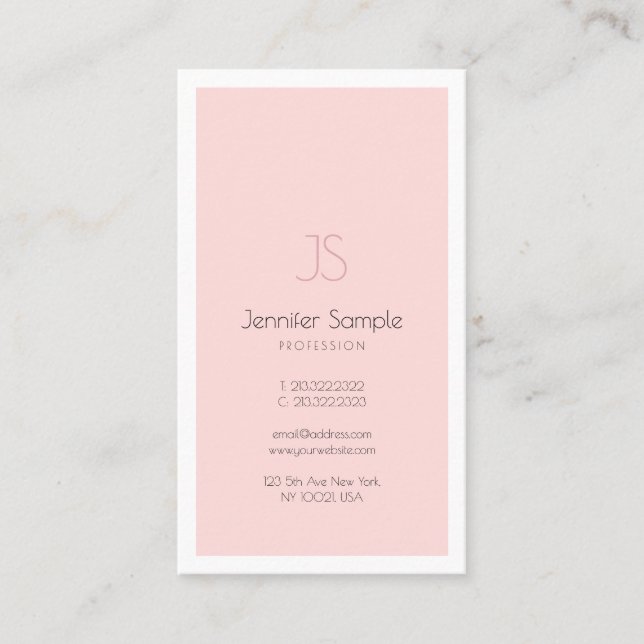 Elegantes Monogram Design Saubere Schlicht Luxus T Visitenkarte (Vorderseite)