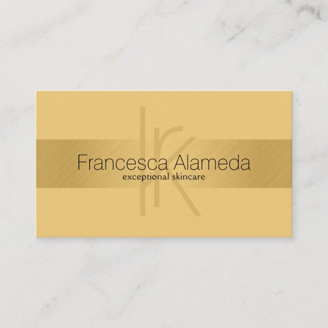 Elegantes Monogram Gold Moderne IMITATE Golden Str Visitenkarte (Vorderseite)