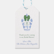 Elegantes Monogram Green Bow-Brautparty