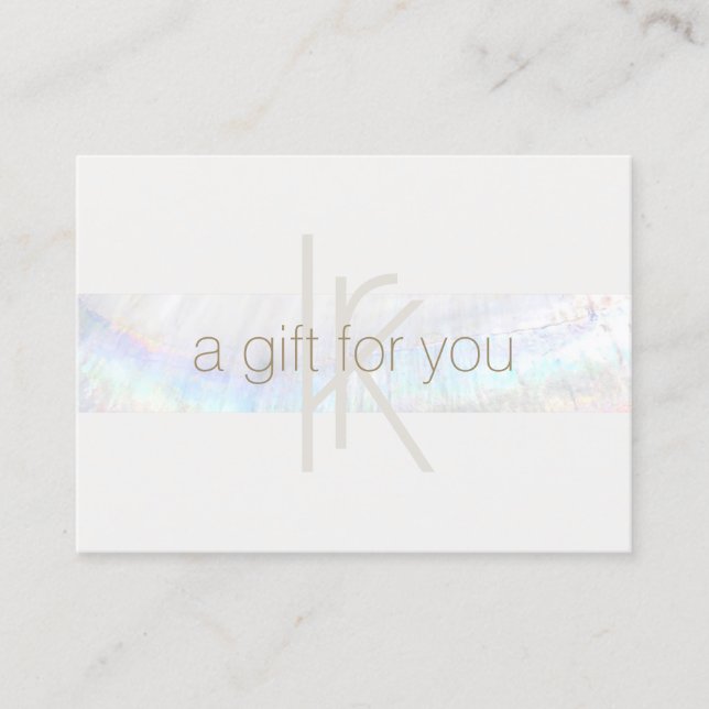 Elegantes Monogram Modernes Seashell Geschenkzerti Visitenkarte (Vorderseite)