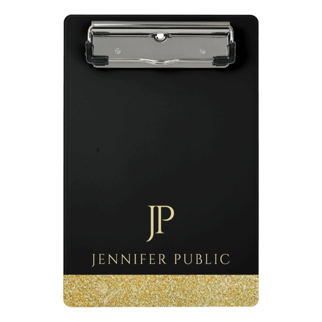Elegantes Monogram Modernes, trendiges, Minimalist Mini Klemmbrett (Vorderseite)
