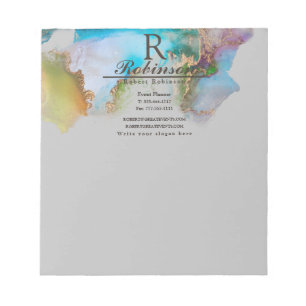 Elegantes Monogram Name Info Marble Business Notep Notizblock