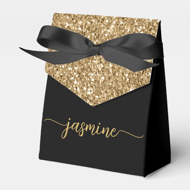 Elegantes Monogram-Name-Skript für modernen Gold-G Geschenkschachtel (Vorderseite)