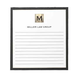 Elegantes Monogram Notepad Notizblock