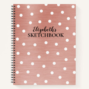 Elegantes Monogram Rose Gold Sketchbook Notebook Notizbuch