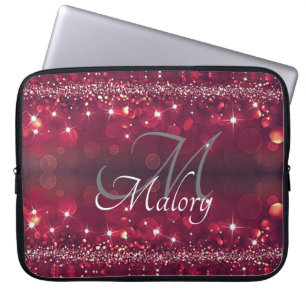 Elegantes Monogram Sparkle Personalisiertes Notebo Laptopschutzhülle