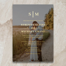 Elegantes Monogramm 2 Foto-Hochzeit