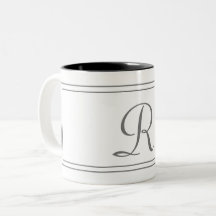 Elegantes Monogramm, anfänglicher Weißstreifen