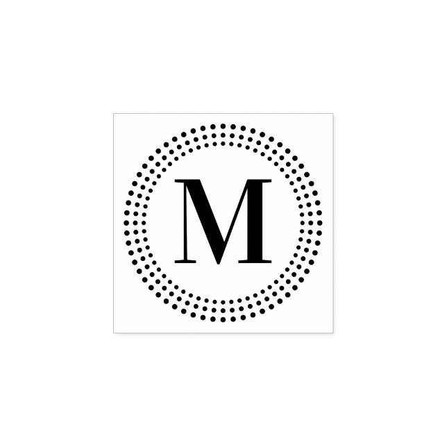 Elegantes Monogramm anfängliches Radial Sunburst D Gummistempel (Prägung)