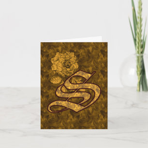 Elegantes Monogramm Anfangs S Gold Pfingstrose Per