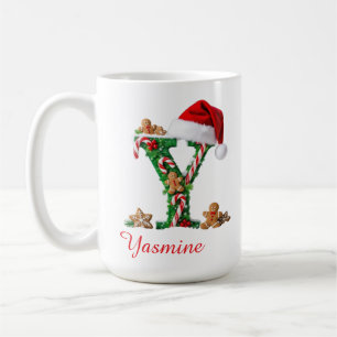 Elegantes Monogramm Anfangs Y Frohe Weihnachten Kaffeetasse