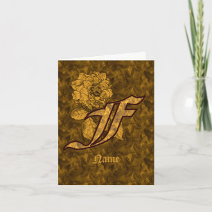 Elegantes Monogramm Anfangsbuchstabe F Gold Pfings